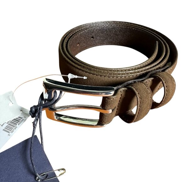 GAP Suede Cow Leather Belt Men’s Sz 36 Brown 1” Wide Chocolate Equestrian Preppy - Picture 4 of 10